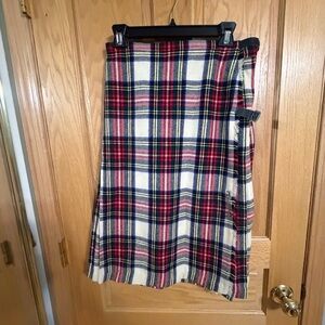 Vintage Moffatt Weavers Scottish plaid wool kilt skirt